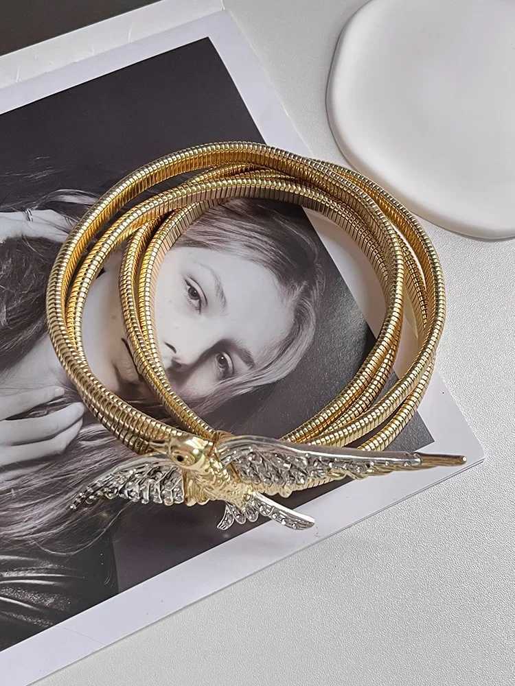 Bird and Waist Chain Pattern Animal Shape Inlaid Decorative Belt W240807