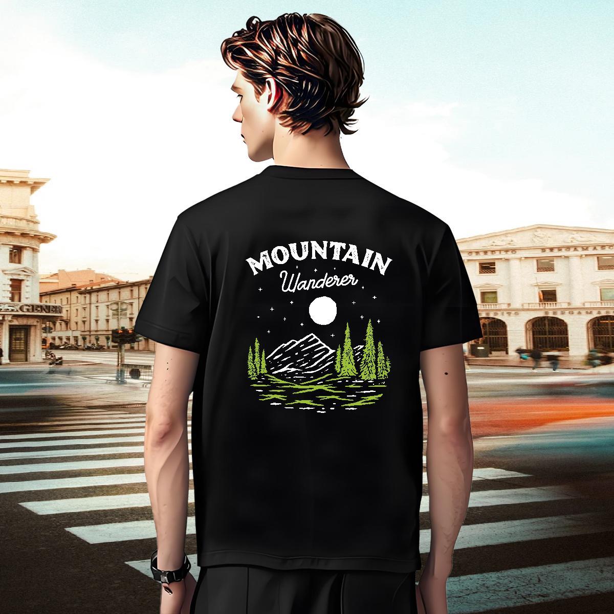 Brand Couples T Shirts Street Wear 230g Cotton DIY Logo Oversized Pure Cotton mountains Man T Shirts 2024 Designer Tees Shirts