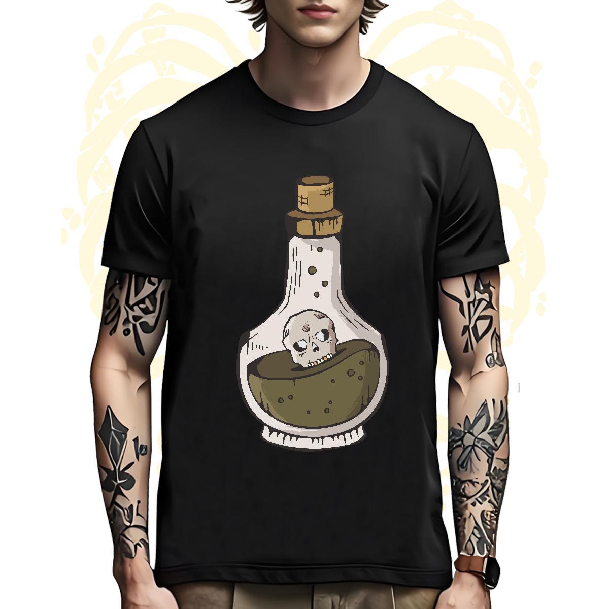 TOP Quality Man T Shirts bottle Breathable Crew Neck Beach White Plus Size 230g Pure Cotton Men Tshirts 2024 New Tees
