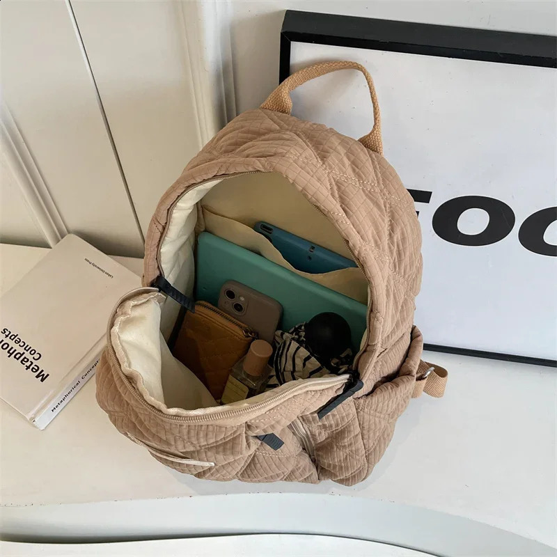 Large Capacity Women Backpack 2024 School Bag Fashion Space Cotton Shoulder Female Handbag Casual Travel Backbag Big 240812
