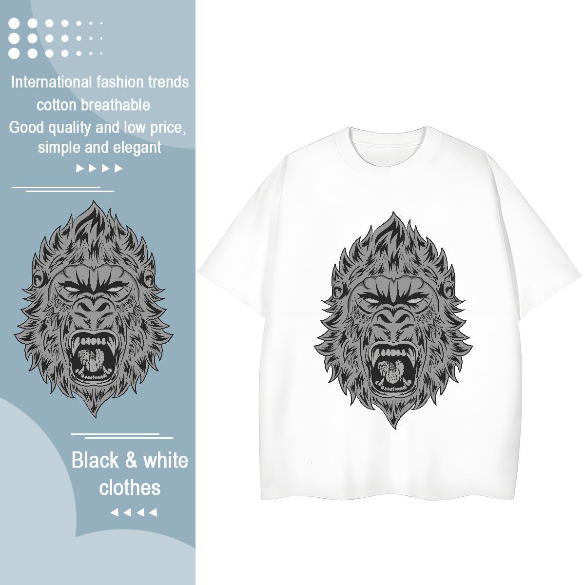 TOP Quality Mens T Shirts chimpanzee Breathable Short Sleeve Spring Summer Custom Printed 230g Pure Cotton Men Tops Tees Fashion Wear