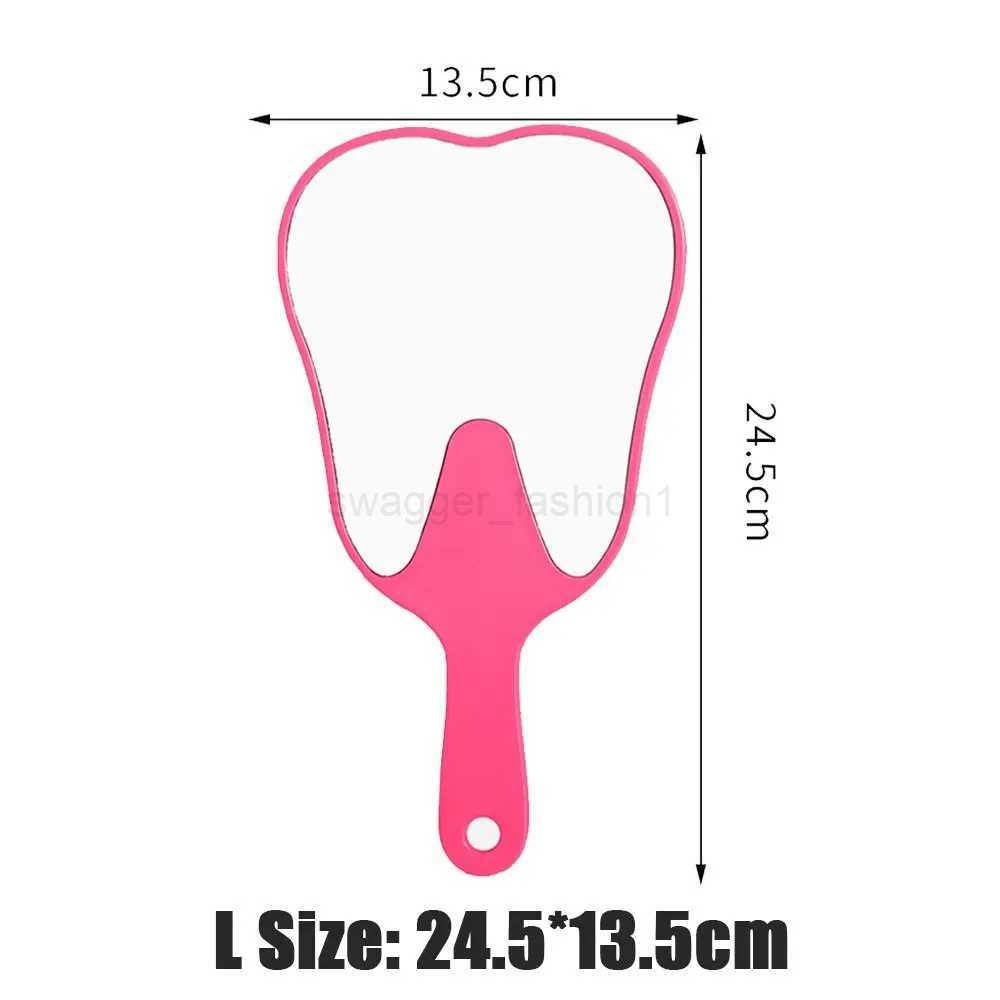 1PC Tooth Shaped Handheld Mirror Cute Makeup Mirror Hand Held Dental Mirrors With Handle High Definition Makeup MirrorXJ240813