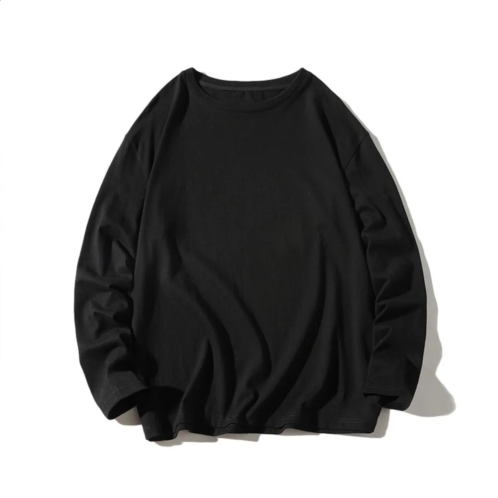 Cotton Mens T-shirt Solid Color Breathable Man Long Sleeves Pure Color Women T Shirt T-shirts for Male Tops Tees 240812