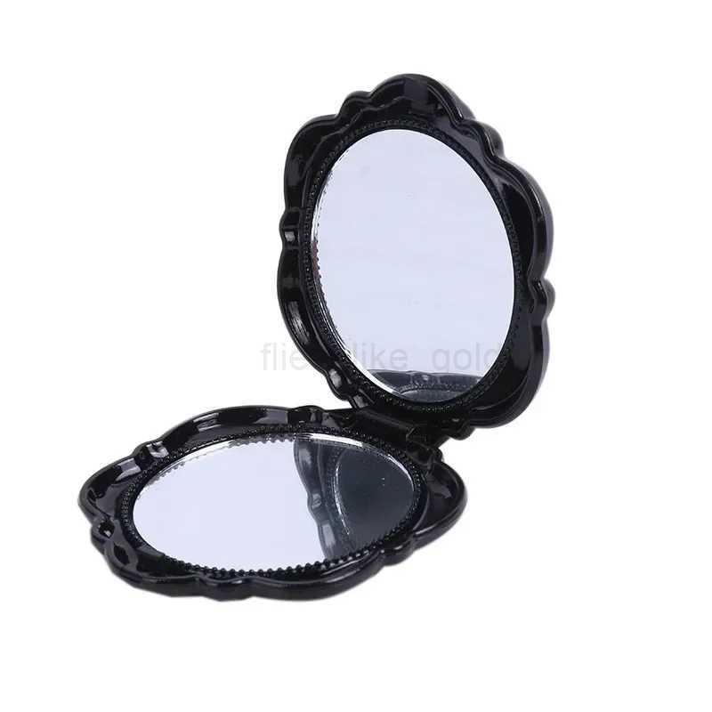1 portable mini mirror retro rose mini pocket makeup mirror double-sided manual mirror compact beauty tool W240813