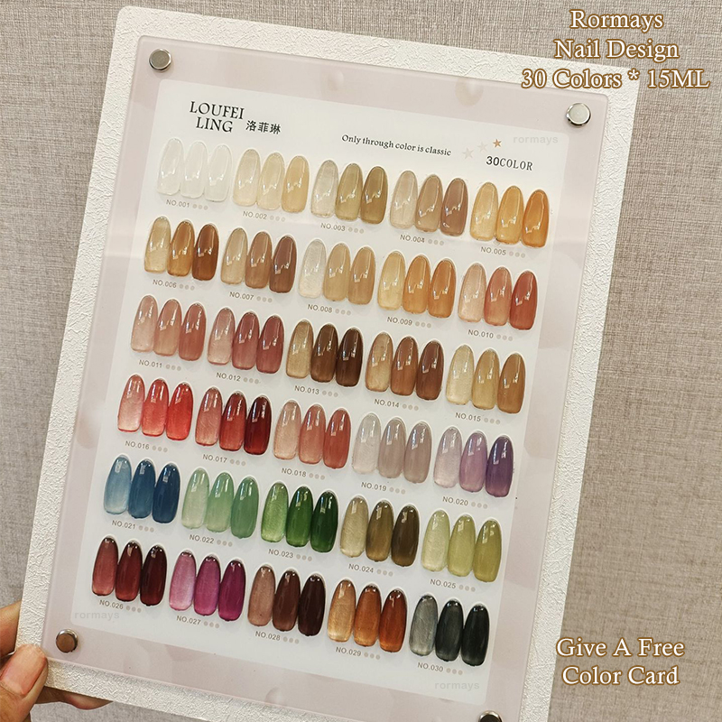 Rormays Summer New Jelly Color gel Polishing 30PCS Nude Color Ice Permeable Durable gel Varnish UV LED Shiny Nail Soaking Primer Wholesale factory