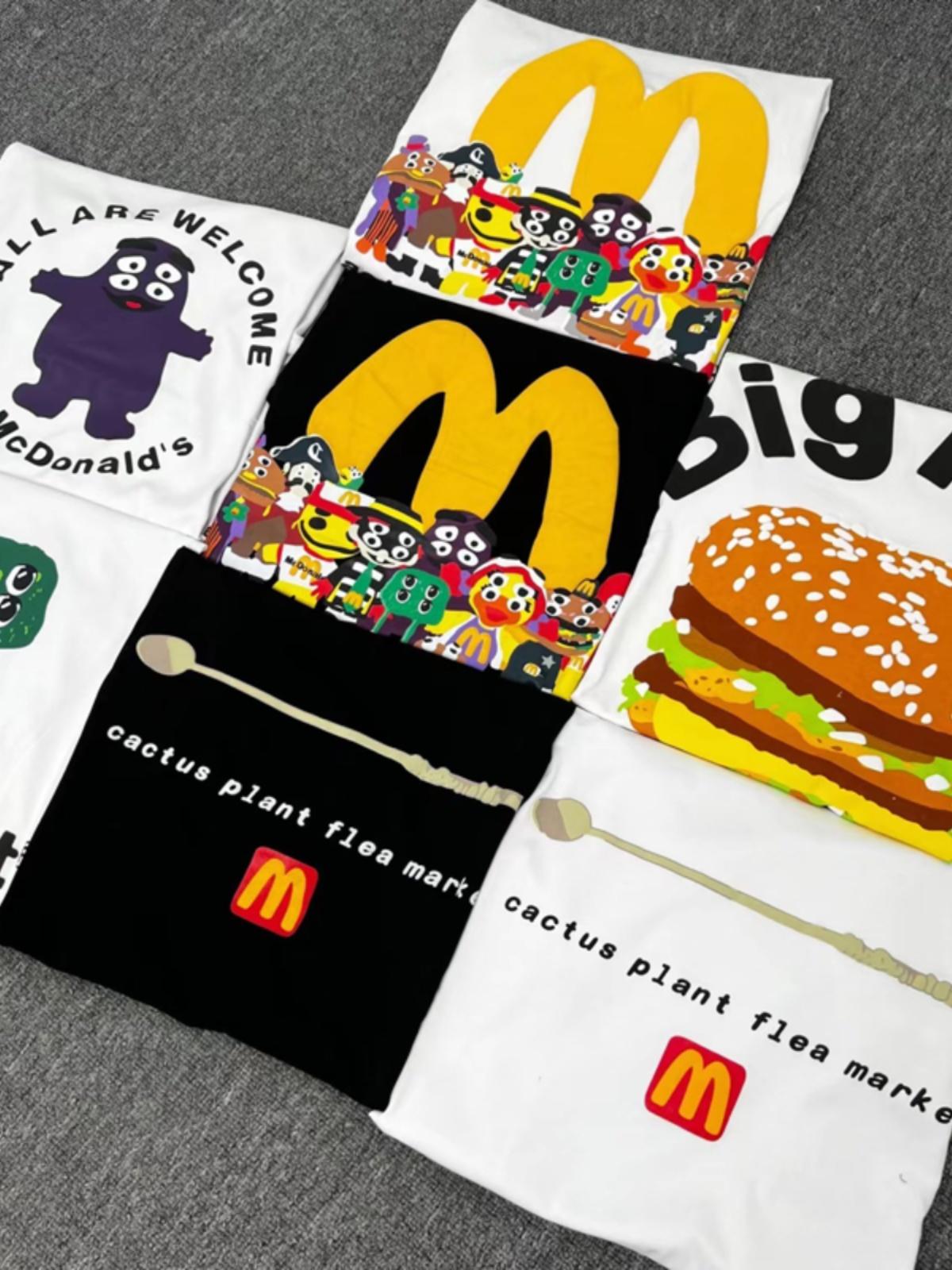 Free shipping American CPFM joint name Tees T shirt Cactus Plant Flea Market Cpfm Mcdonald's Co Branded comfortable and breathable Short black