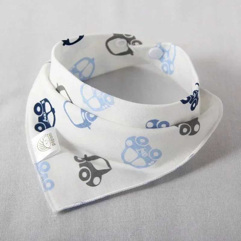 Bibs Burp Cloths Baby Bibs High Quality Triangle Double Layers Cotton Cartoon Animal Print Baby Bandana Bibs Burp Cloth Baby StuffL4812