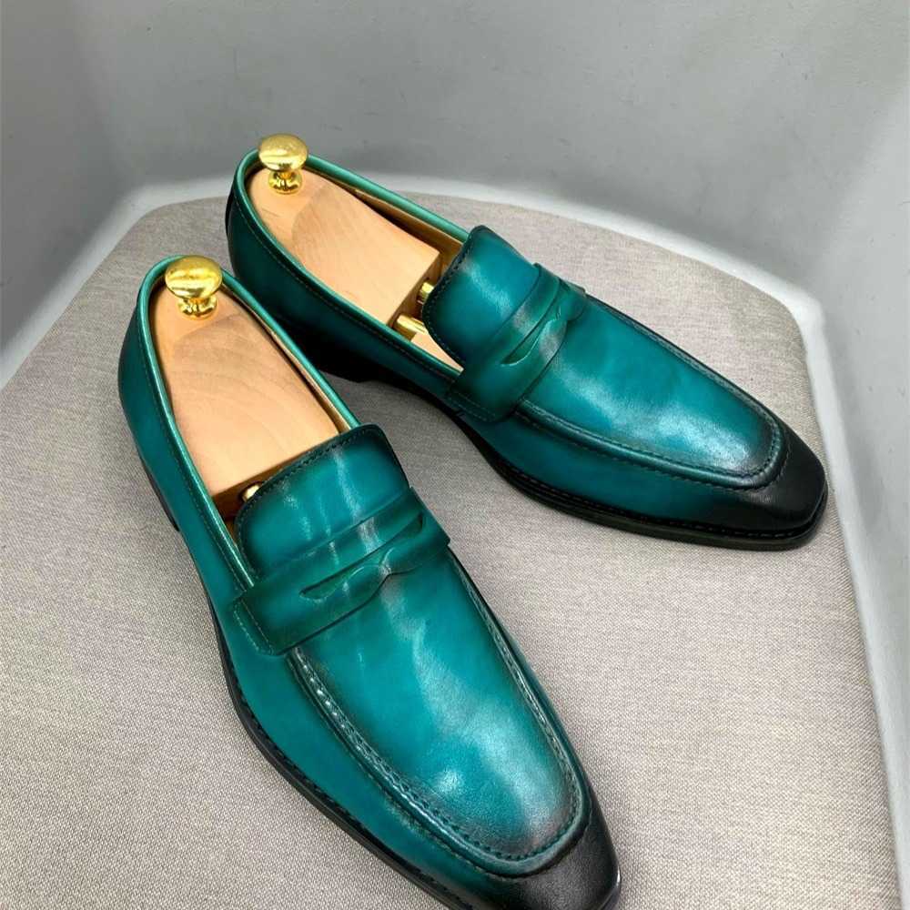 CMM Classic Fashion Mens Leffer Shoes Penny Shoes Mens Toe Cap Leather Shoes Mens Casual Shoes