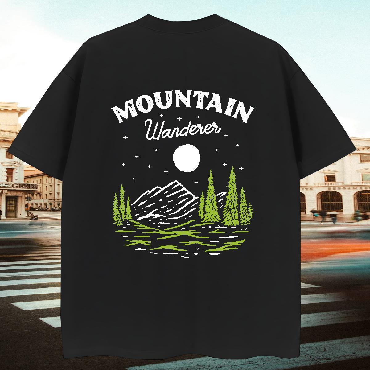 Brand Couples T Shirts Street Wear 230g Cotton DIY Logo Oversized Pure Cotton mountains Man T Shirts 2024 Designer Tees Shirts
