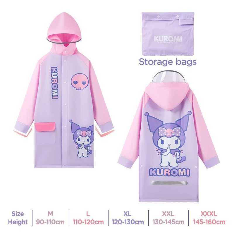 Japanese Amine Raincoat Stay Dry Comfy in the Rain Outdoor Walking Cycling Kids Poncho Hooded Jacket for Girls Boys Y240810