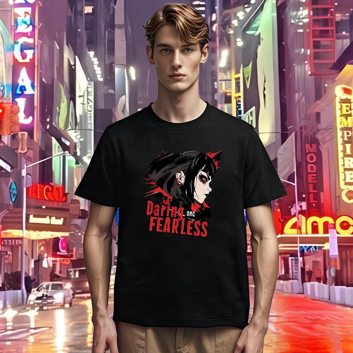 Mens T Shirts 230g 100% Cotton scare Daily Outfit Round Neck Short Sleeve Cartoon Printing L-4XL Couples T Shirts Casual New Cool Design Polos