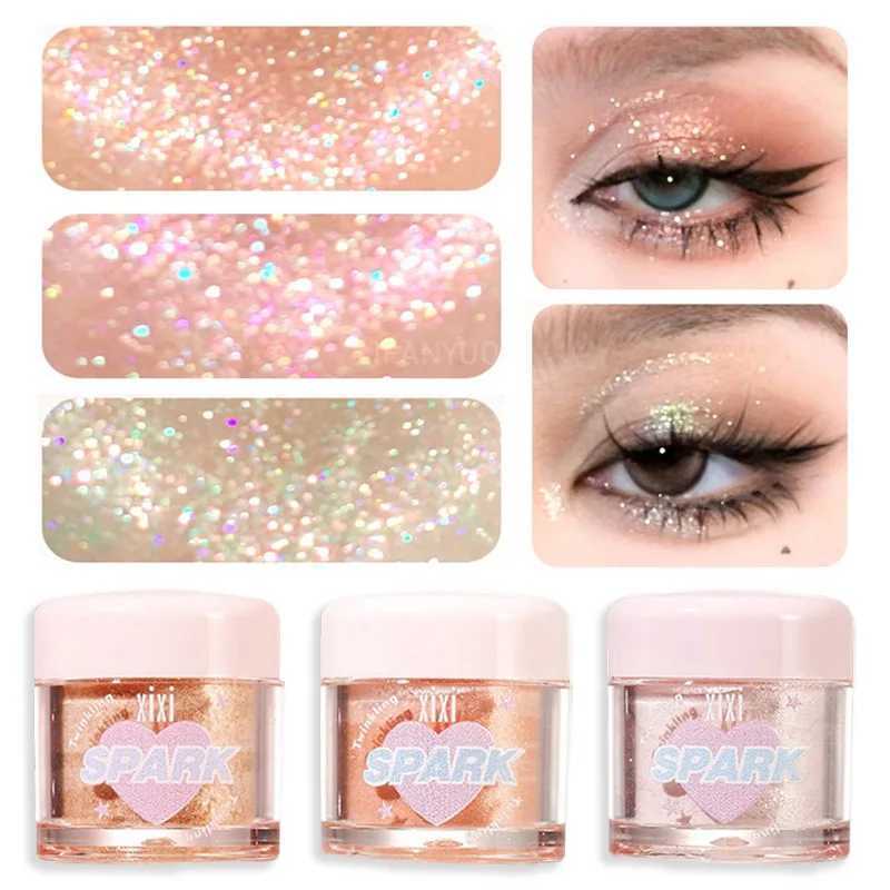 3 colors Shiny Highlighters powder diamond shimmer eye shadow Pearlescent face body bright smooth natural contour makeup W240812