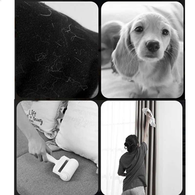 Dust Hair Roller Stick Retractable Dog Pet Clothes Carpet Cleaning Sticking Paper Sticky Tearable Duster Remover Lints Catcher 240812