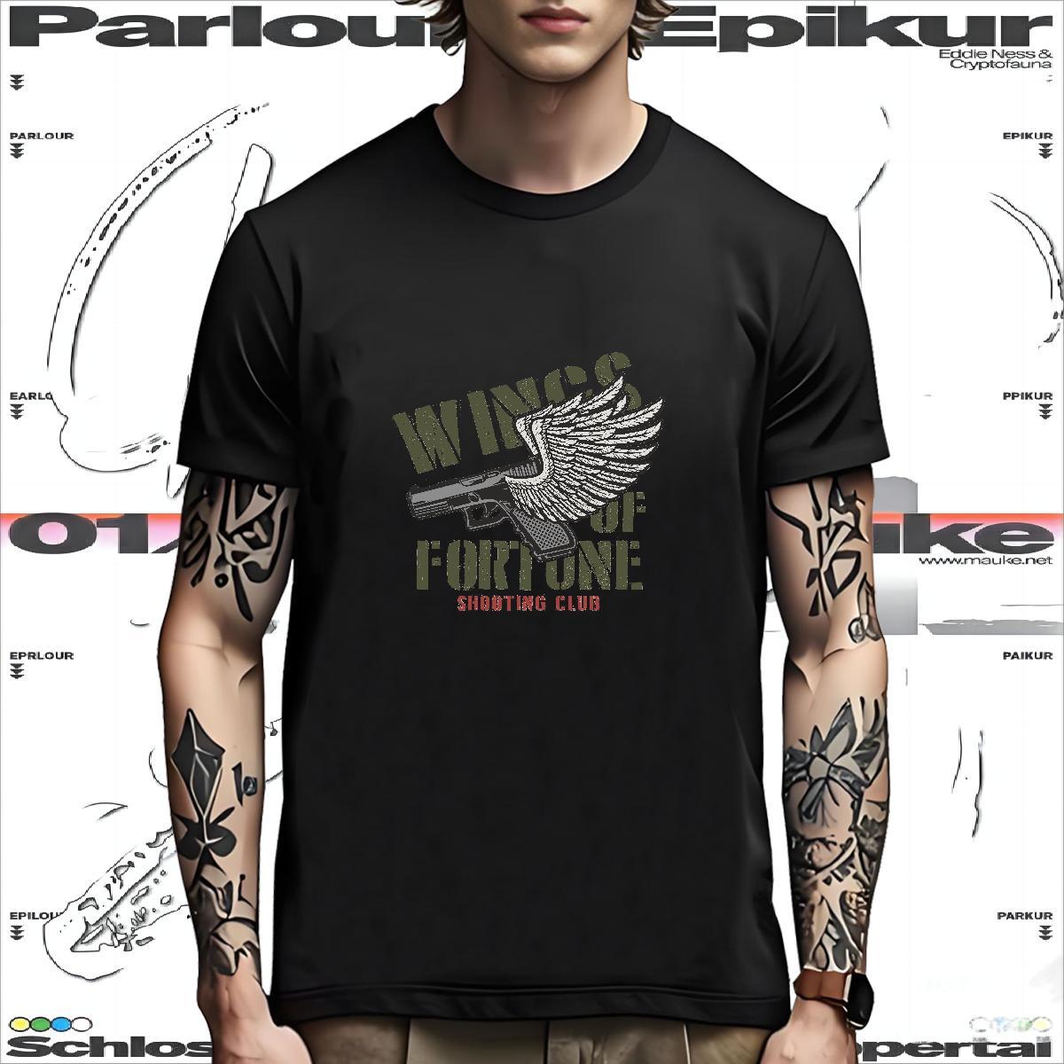 Free Shipping T-Shirts pistol Short Sleeve O-Neck Hip Hop Custom Printing 230g 100% Cotton Tshirts Fashion Tee Shirt