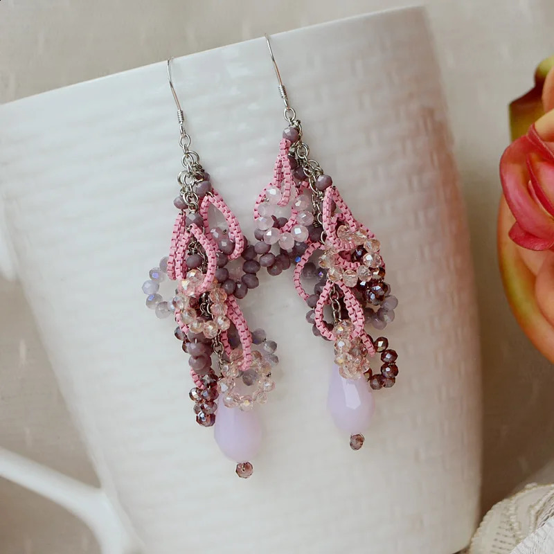 Bohemian style earrings ethnic handmade tassel earrings womens hollow bead pendant earrings jewelry gifts 240810