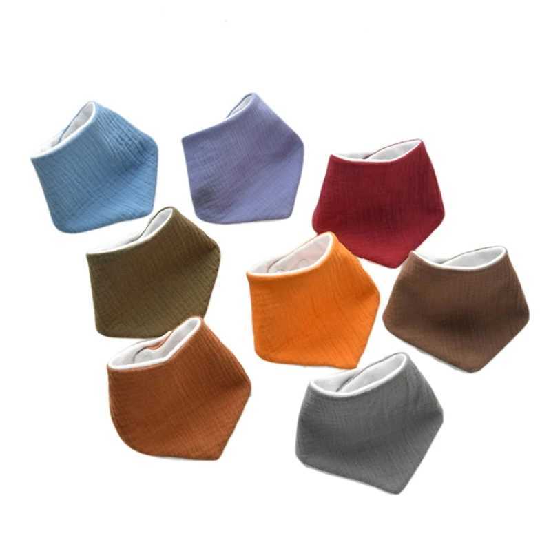 Bibs Burp Cloths Soft Thick Cotton Baby Bib Solid Color Newborn Triangle Scarf Super Absorbent Baby Drooling Bib Feeding Burp Cloth Saliva TowelL4812