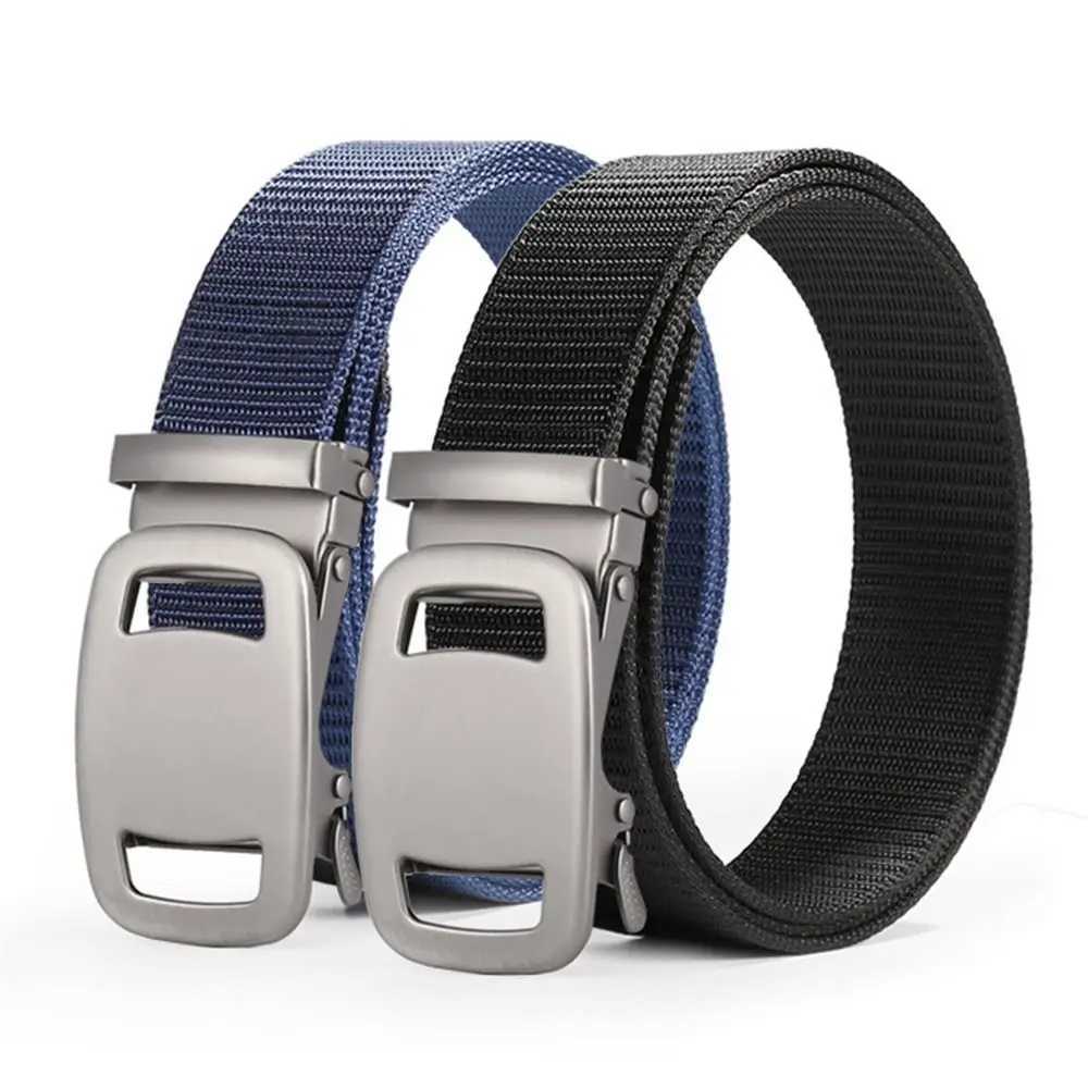 Mens luxury brand high-quality canvas strap mens automatic buckle strap business casual fashionable jeans strap W240807