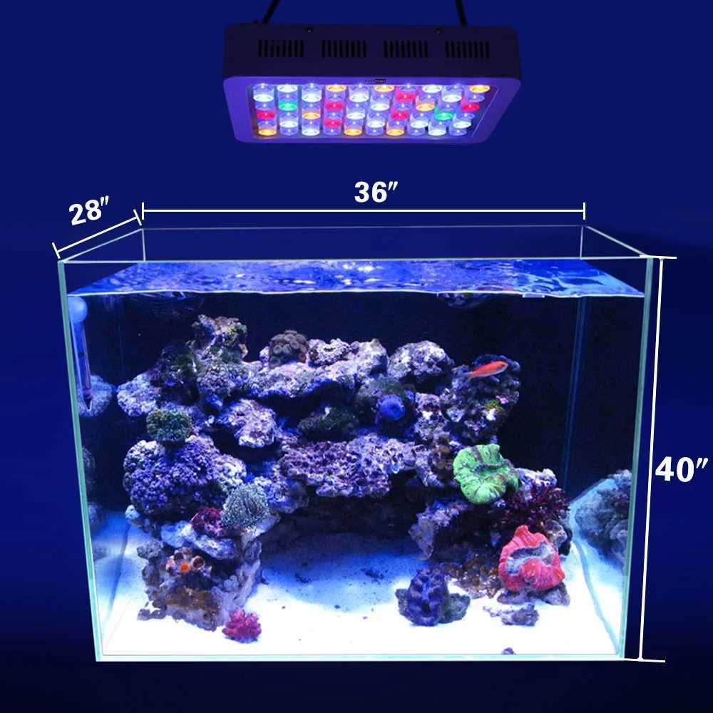 Dimmable LED Aquarium Lights 180W 140W Fish Tank Light For Freshwater Saltwater Aquarium Marine Reef Coral Lighting Decoration Y240813