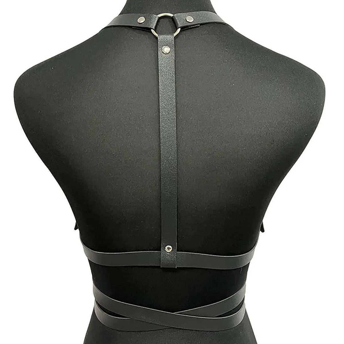 Fashion shoulder straps leather underwear body straps tight corset hangers womens Gothic fetish clothing shoulder straps womens accessories W240807