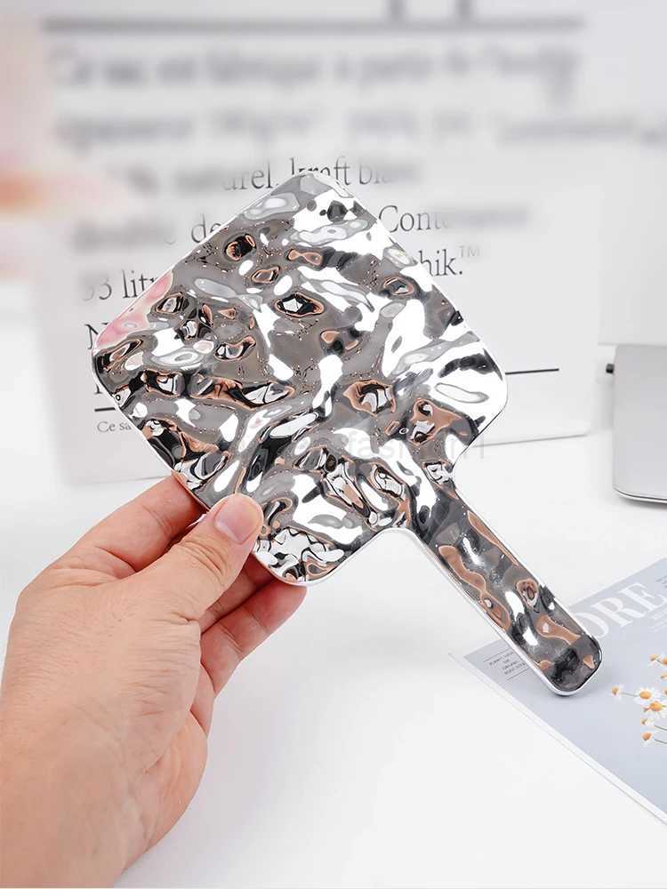 Cosmetic MirrorPortable Handle Mirror Electroplating Style Beauty Mirror Hand-Held Makeup Mirror Irregular Creative Dressing RoXJ240813