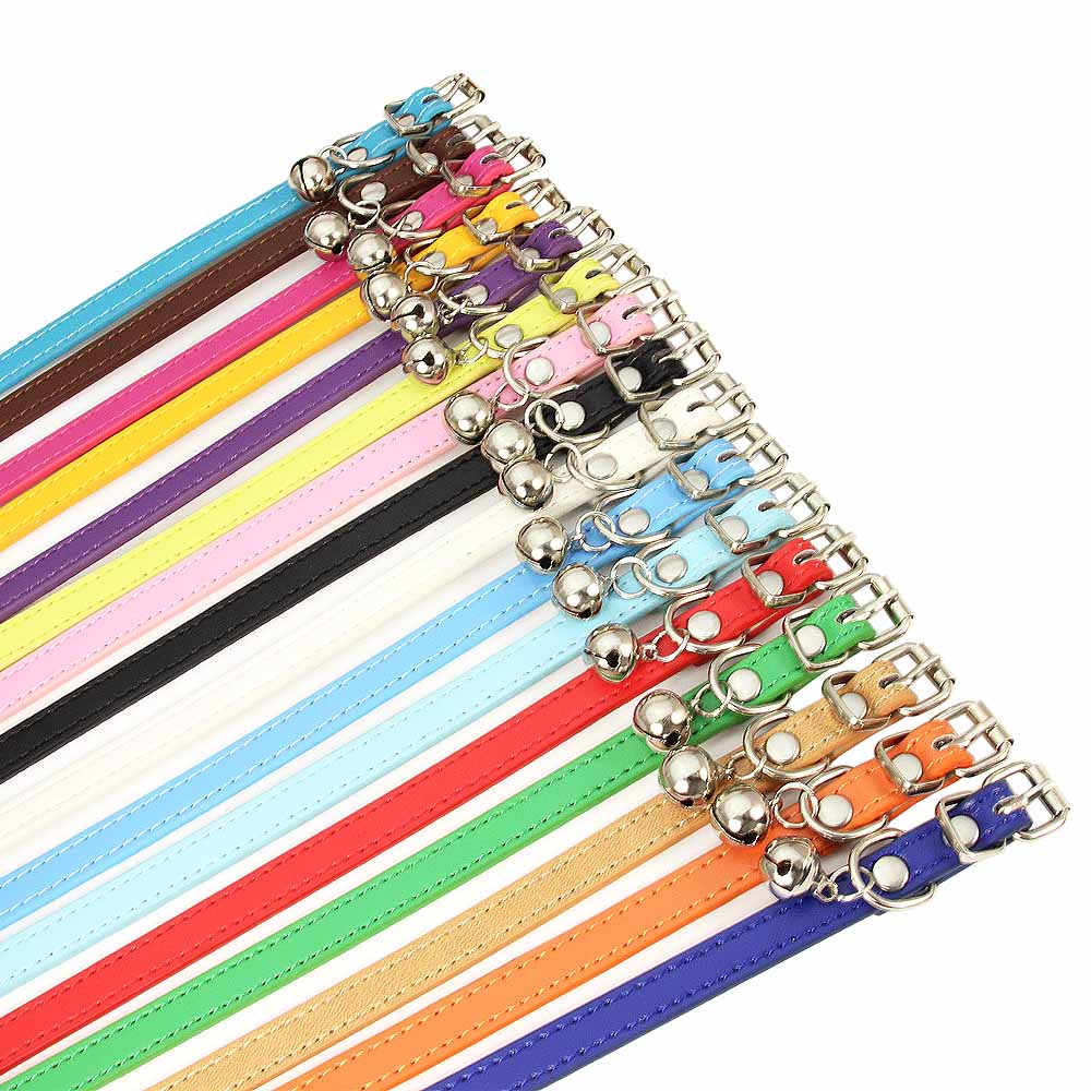 Pet Collar PU Leather Pet Dog Collar Cat Collar DIY Dog Bell Collar Wholesale
