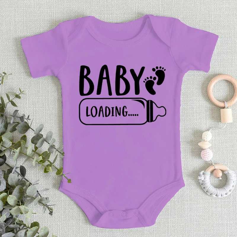1 baby bodysuit autumn baby girl boy clothing baby loading pattern newborn jumpsuit 100% pure cotton short sleeved baby jumpsuit W240812