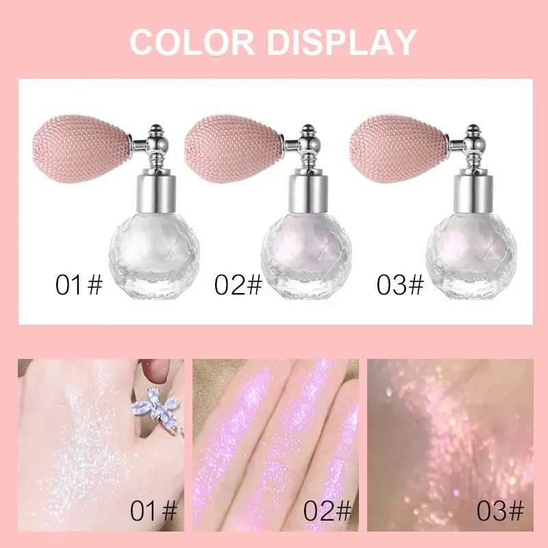Fashion Highlander Powder Spray High Gloss Sparkling Powder Spray Micro Light Sparkling Powder Facial and Body Highlighting Makeup W240812