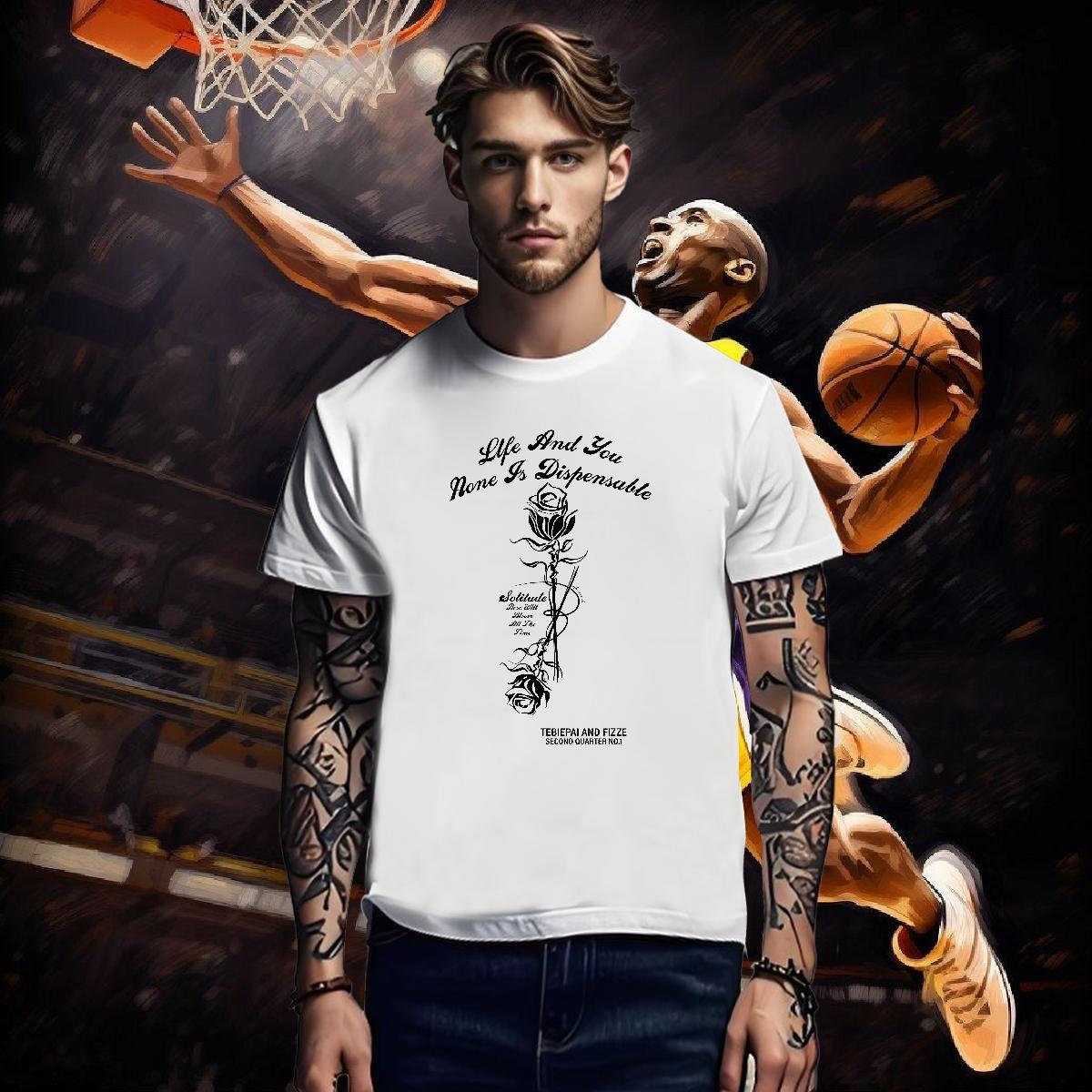 Designer Fashion Men Clothes T-Shirt flower Daily Wear 100% Cotton 230g Tops Crew Neck Breathable Unisex T Shirt For Man Customized Print