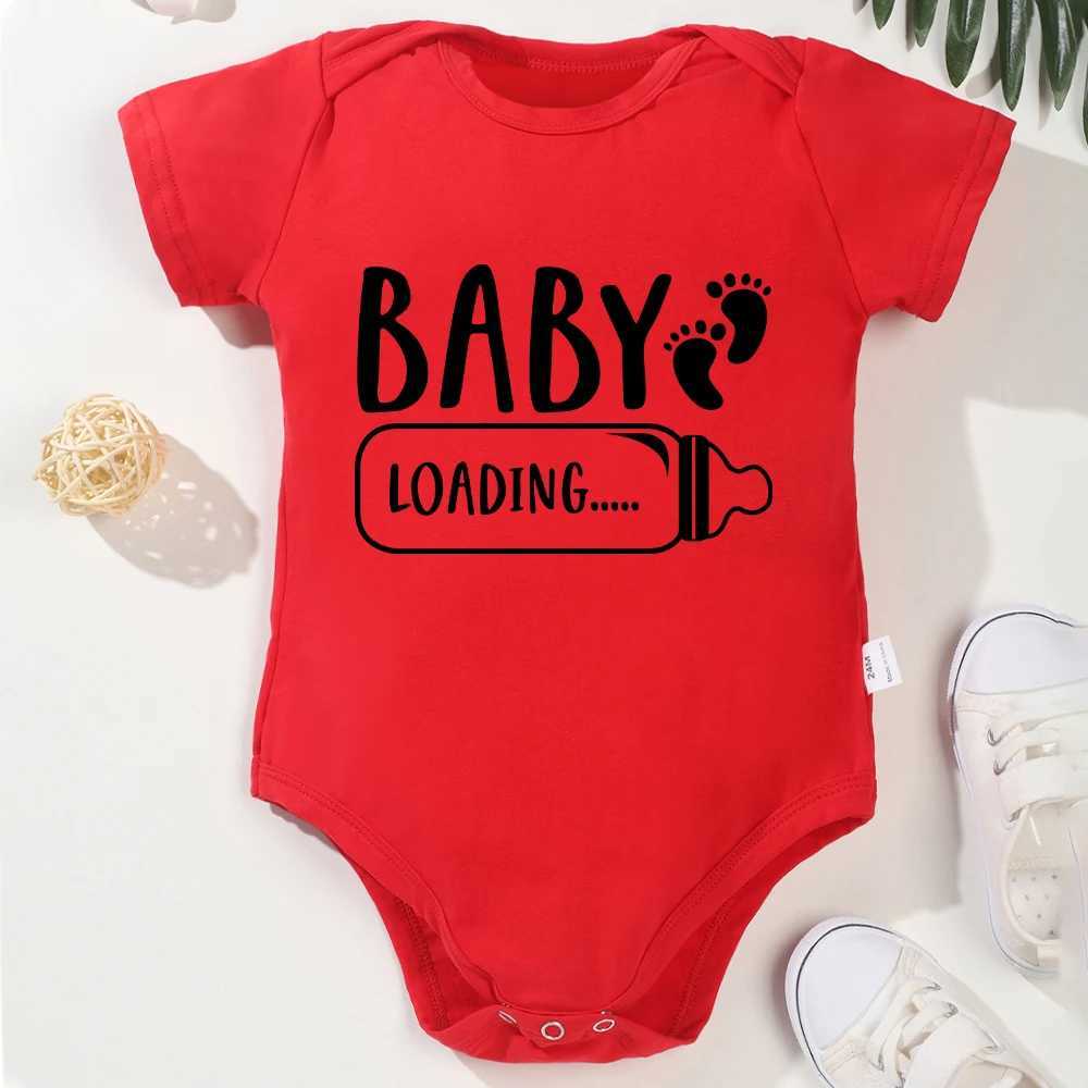 Baby loading... Pregnancy announces Onesie cotton exquisite gift for newborn clothing aesthetics popular cute baby jumpsuit W240812