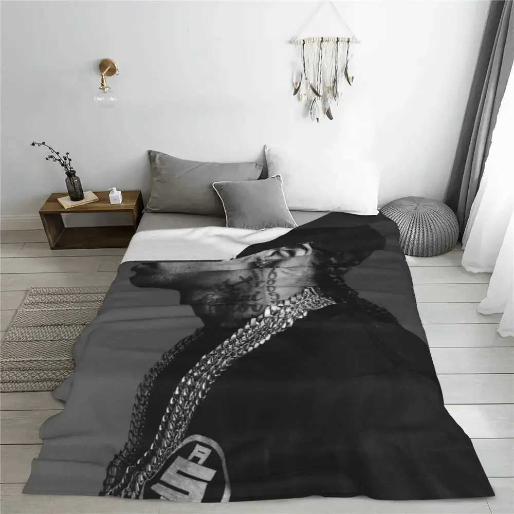 N-Nipsey Hussles Soft Warm Blanket Hip Hop Singer Travelling Bedding Throws Spring Novelty Flannel Bedspread Sofa Bed CoverXJ240813