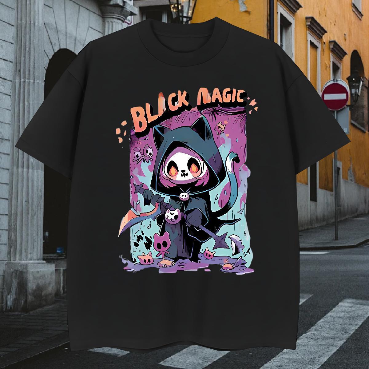 Mens T Shirts 100% Cotton 230g scare Home Outdoor Breathable Crew Neck Plus Size Custom Tshirts 2024 DIY Cool Design Clothes