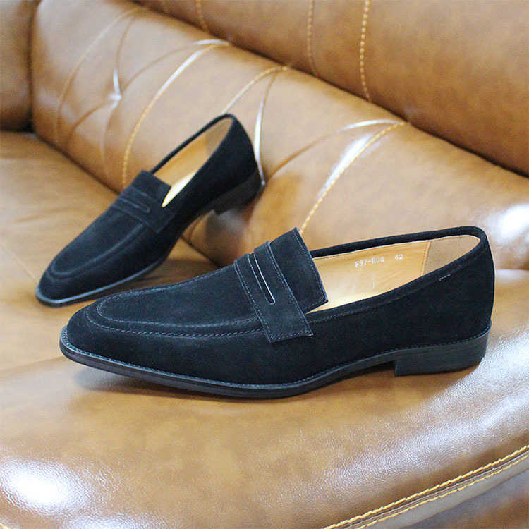 CMM Mens Genuine Leather Casual Shoes Autumn Suede One Foot Lazy Shoes New Mens Shoes Loafer Shoes