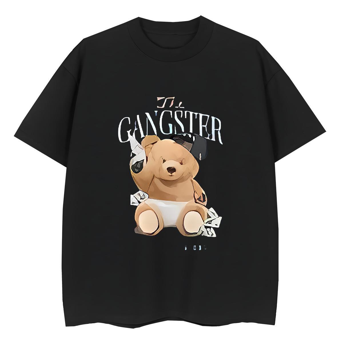 High Quality T-Shirts bear Short Sleeve Soft Street wear Hip Hop Graphic 230g Cotton Men Tops Tees Custom Tees Shirts
