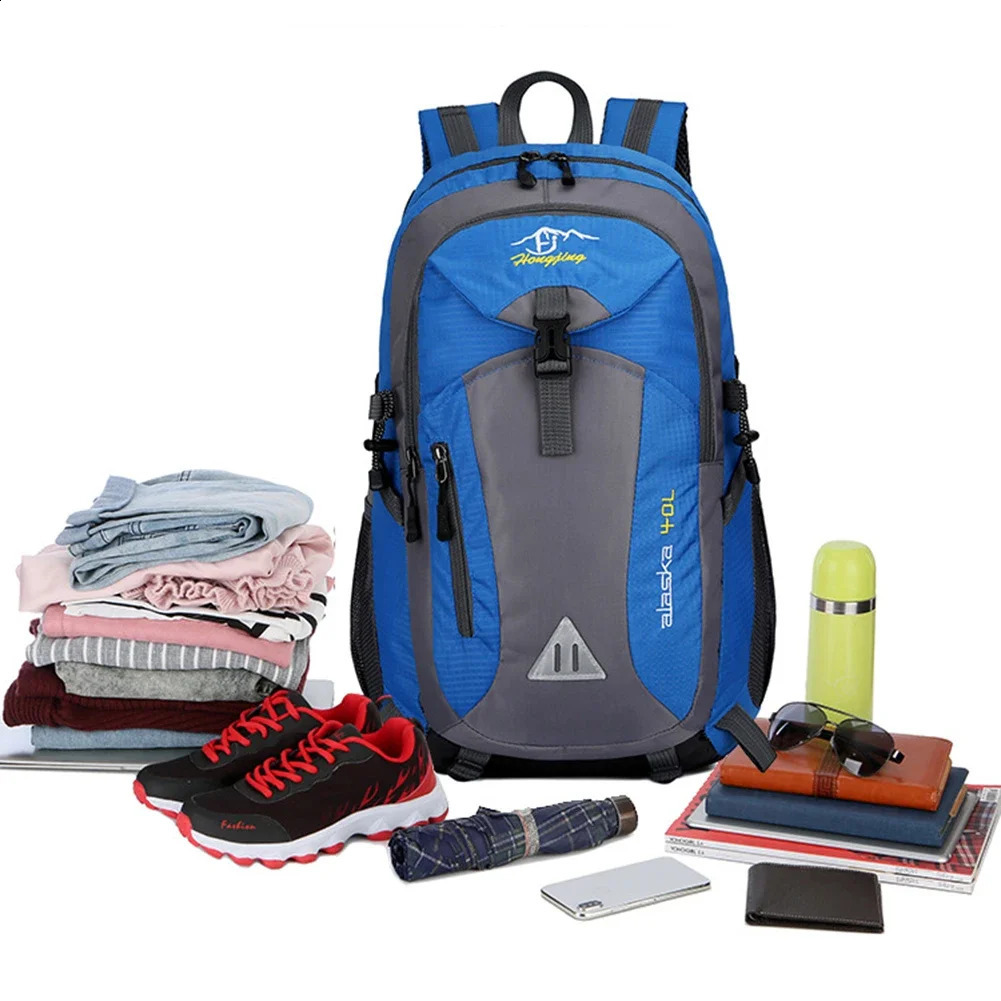 40L Nylon Waterproof Travel Backpack Camping Hiking Outdoor Sports School 240813