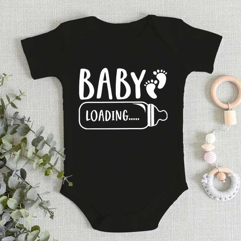 1 baby bodysuit autumn baby girl boy clothing baby loading pattern newborn jumpsuit 100% pure cotton short sleeved baby jumpsuit W240812