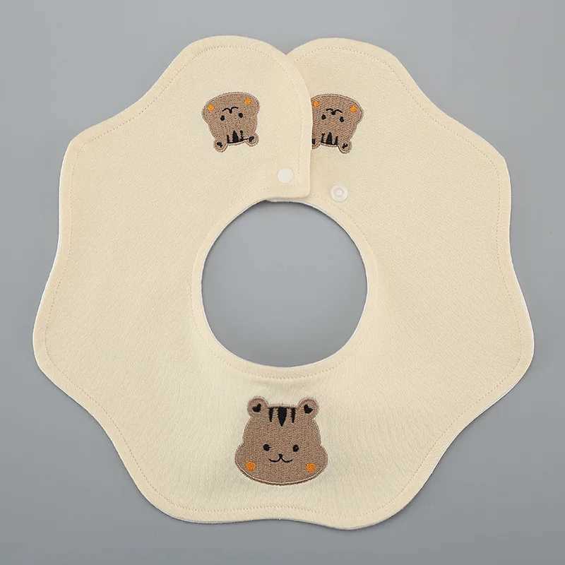 Bibs Burp Cloths Summer Cotton Waterproof Baby Bibs New Embroidery Infant Bib Newborn Burp Cloths for Kids Boys Girls Soft Feeding Saliva TowelL4812