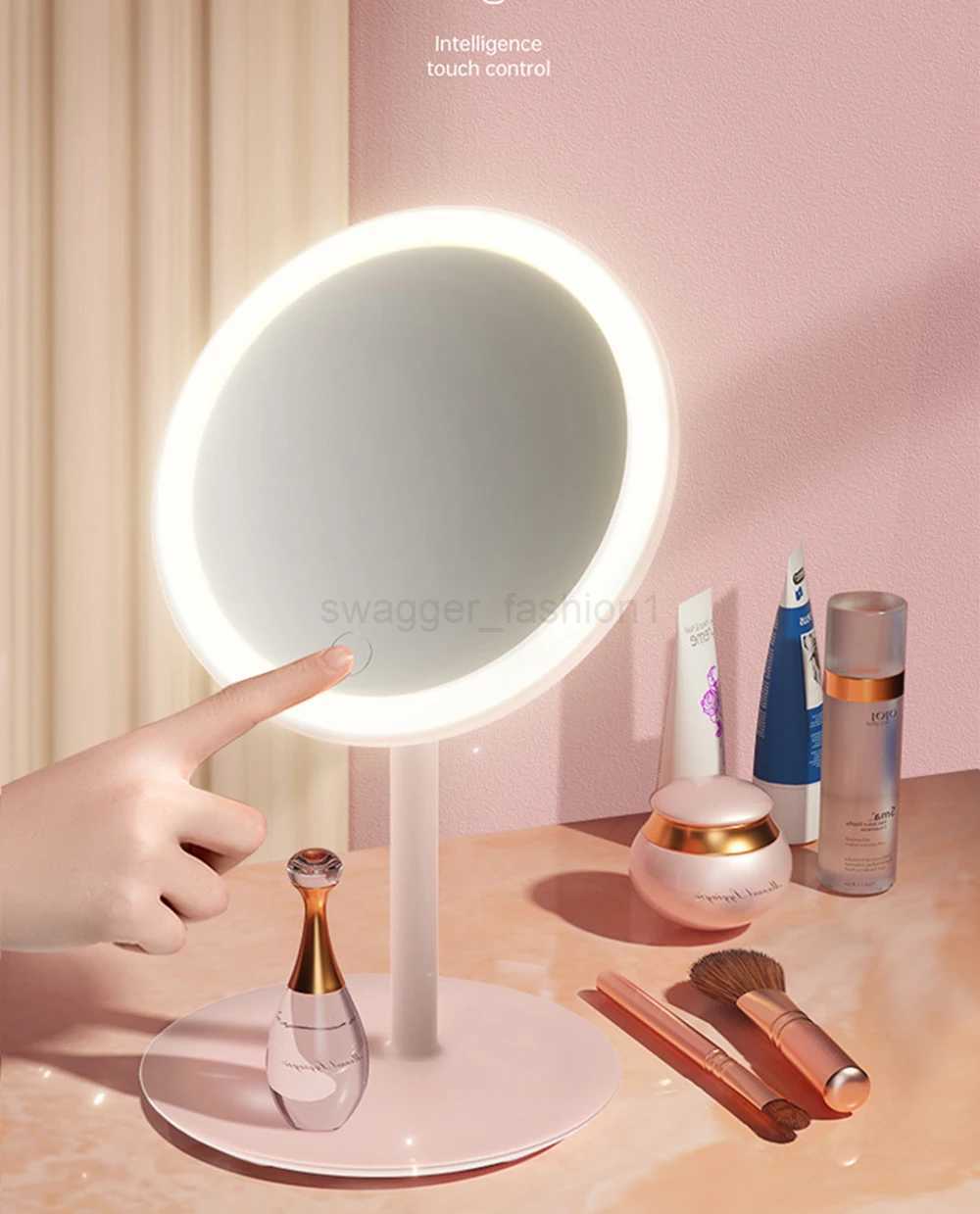 Makeup Mirror With Led Light Usb Portable Removable Desk Vanity Mirror Adjustable Tricolor Hd Light Dropshiping Travel Home ToolXJ240813