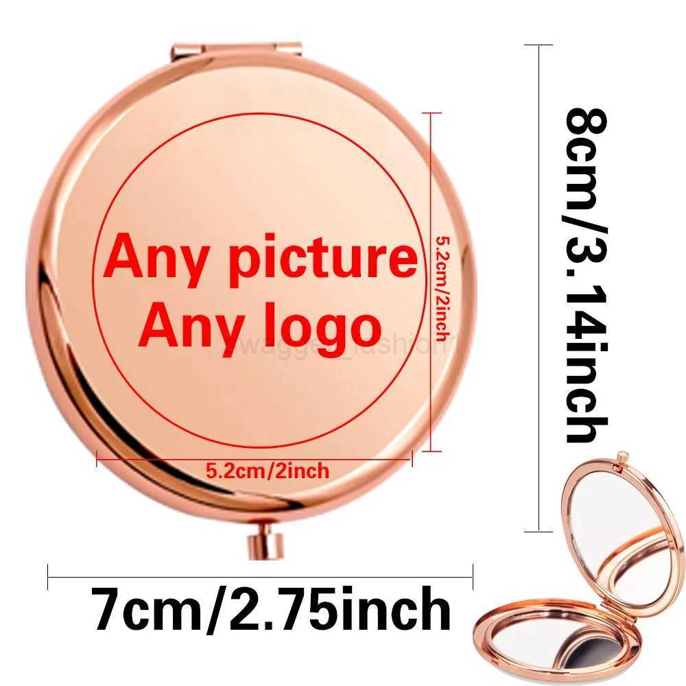 Customized Photo Metal Makeup Mirror Travel Women Cosmetic Mirror Handheld with Picture Customiz Personalized DIY PatternXJ240813