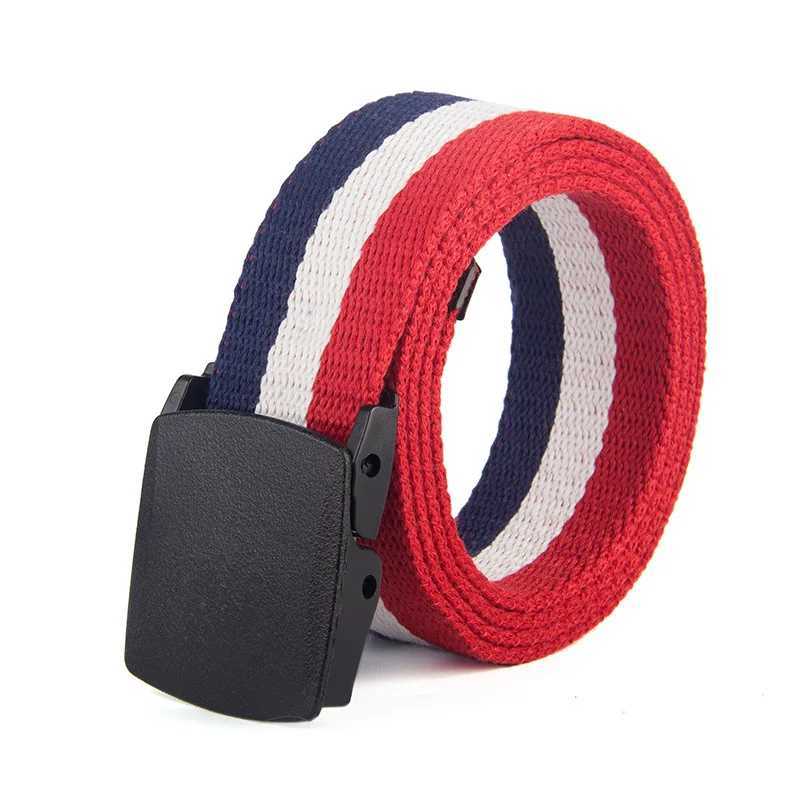 New canvas belt for men and women fashionable plastic buckle casual denim 3.8cm waistband collar W240807