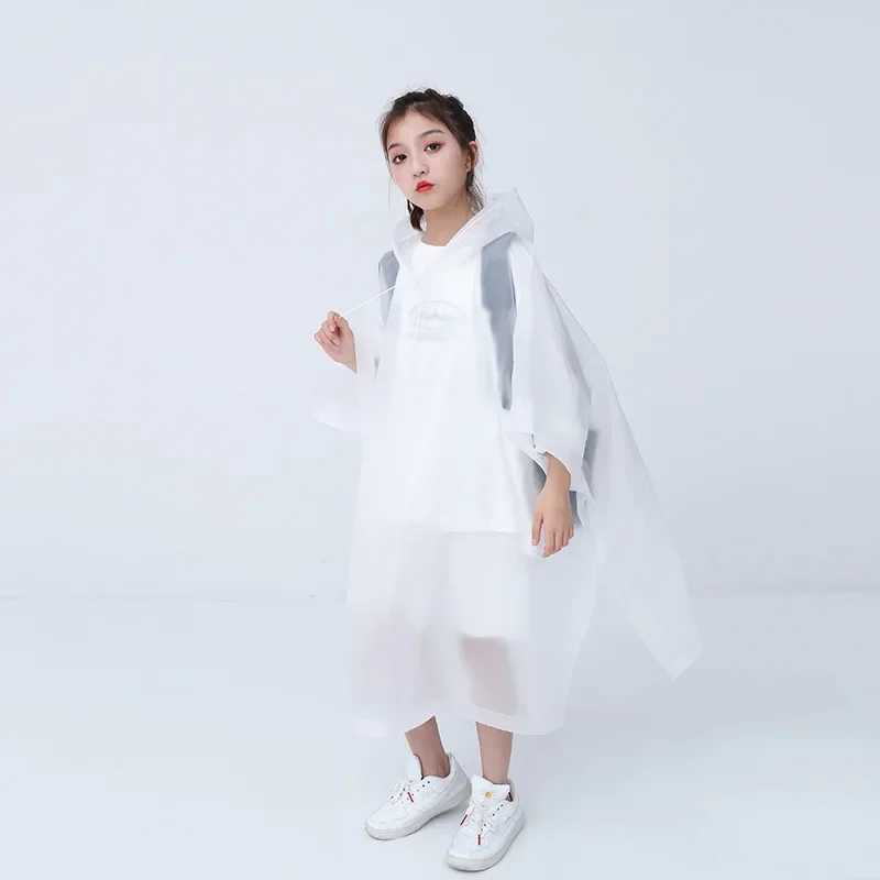 Childrens Raincoat Travel Light Fashion Cloak Raincoat Boys and Girls Student Raincoat Electric Bicycle Raincoat Y240810