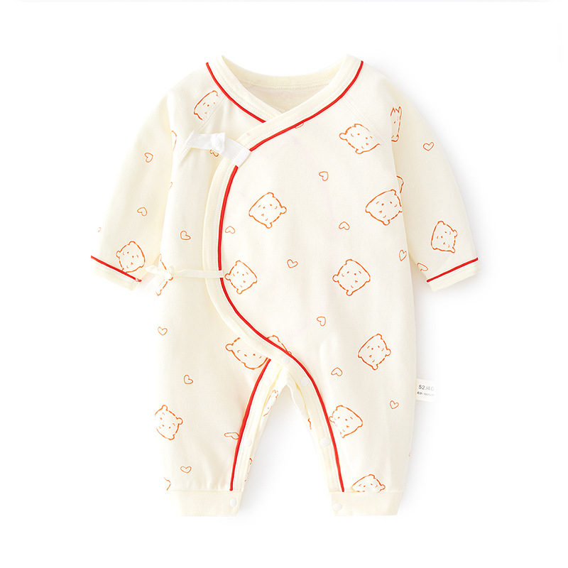 Newborn onesie Autumn and winter pure cotton baby print boneless clothes newborn monk clothes baby spring and autumn clothes