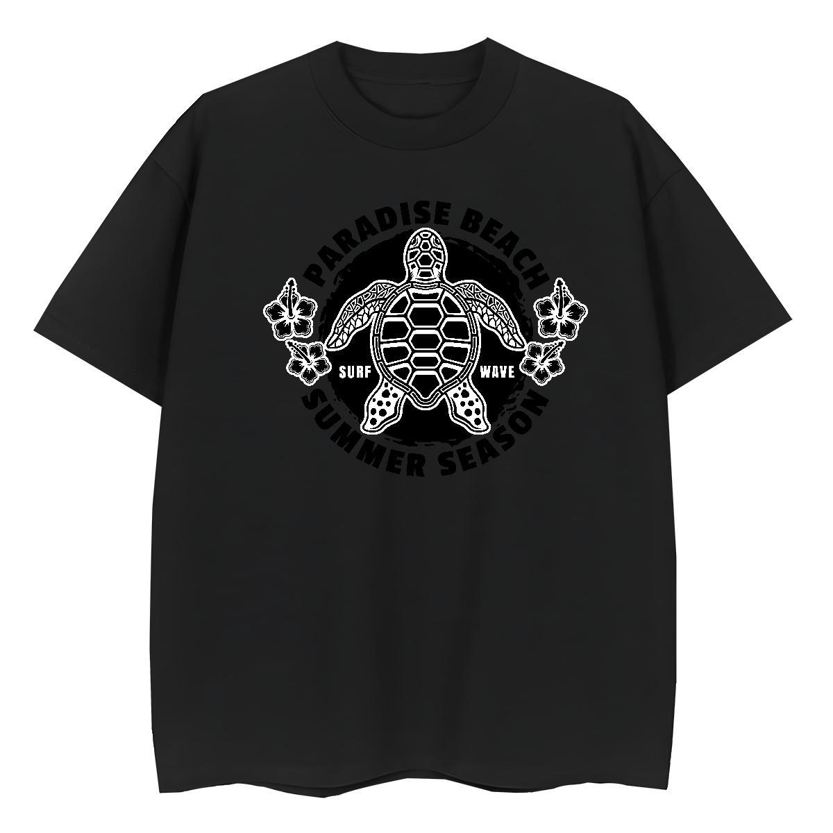Wholesale Tshirt for Man Woman tortoise Daily Outfit 230g Cotton Tees Shirts Breathable Crew Neck Loose Fit T Shirt For Man Anime