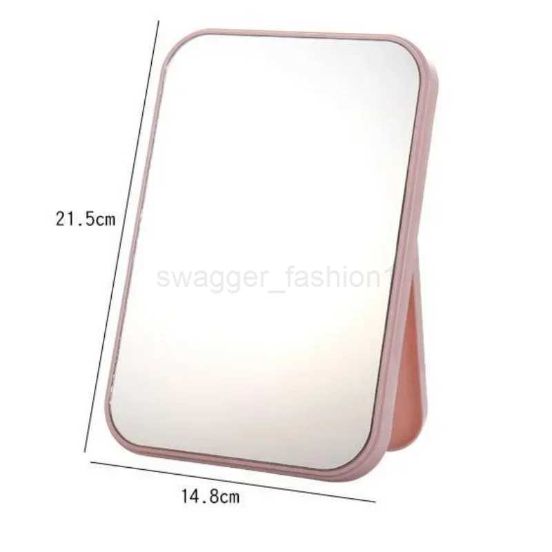 HD Single Size Large Makeup Mirror Desktop Solid Color Folding Dressing Tool Portable Large Square Princess Mirror Makeup MirrorXJ240813
