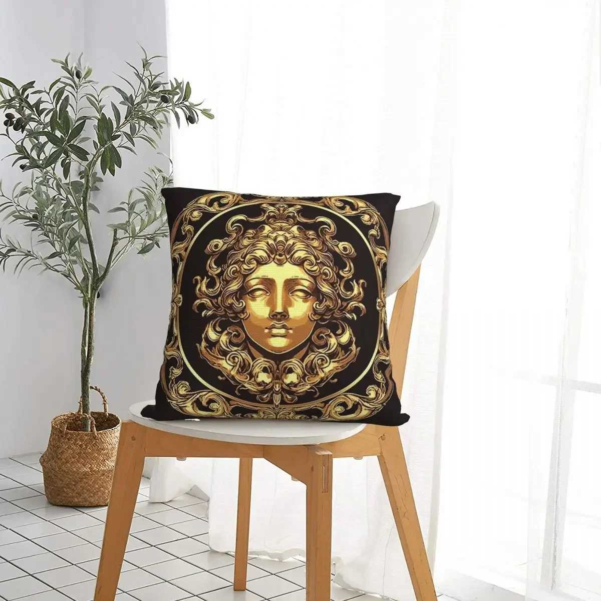 Pillow Case Medusa with ancient creative art square shell soft cushion cover fashionable zipper decoration shell suitable for home 40x40cm T240829