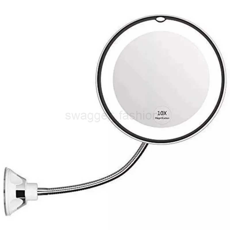 Flexible Makeup Mirror 10X Magnifying Mirrors LED Lighted Touch Screen Vanity Mirror Portable Dressing Table Cosmetic MirrorsXJ240813