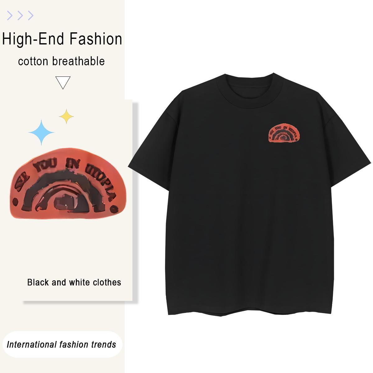 T-Shirts for Men 230g Pure Cotton eyes Sports Casual Short Sleeve O-Neck Custom Printed Tshirts Fashion New Classic Clothings
