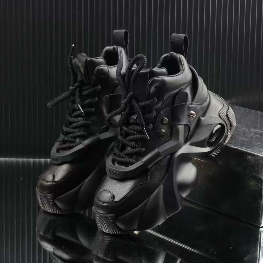 Ddmysports Trendy New High Top Men S Sports Single Shoes With PU Lining Comfortable Non Abrasive Thick Sole Increased Height I Slip Shock Absorbing An