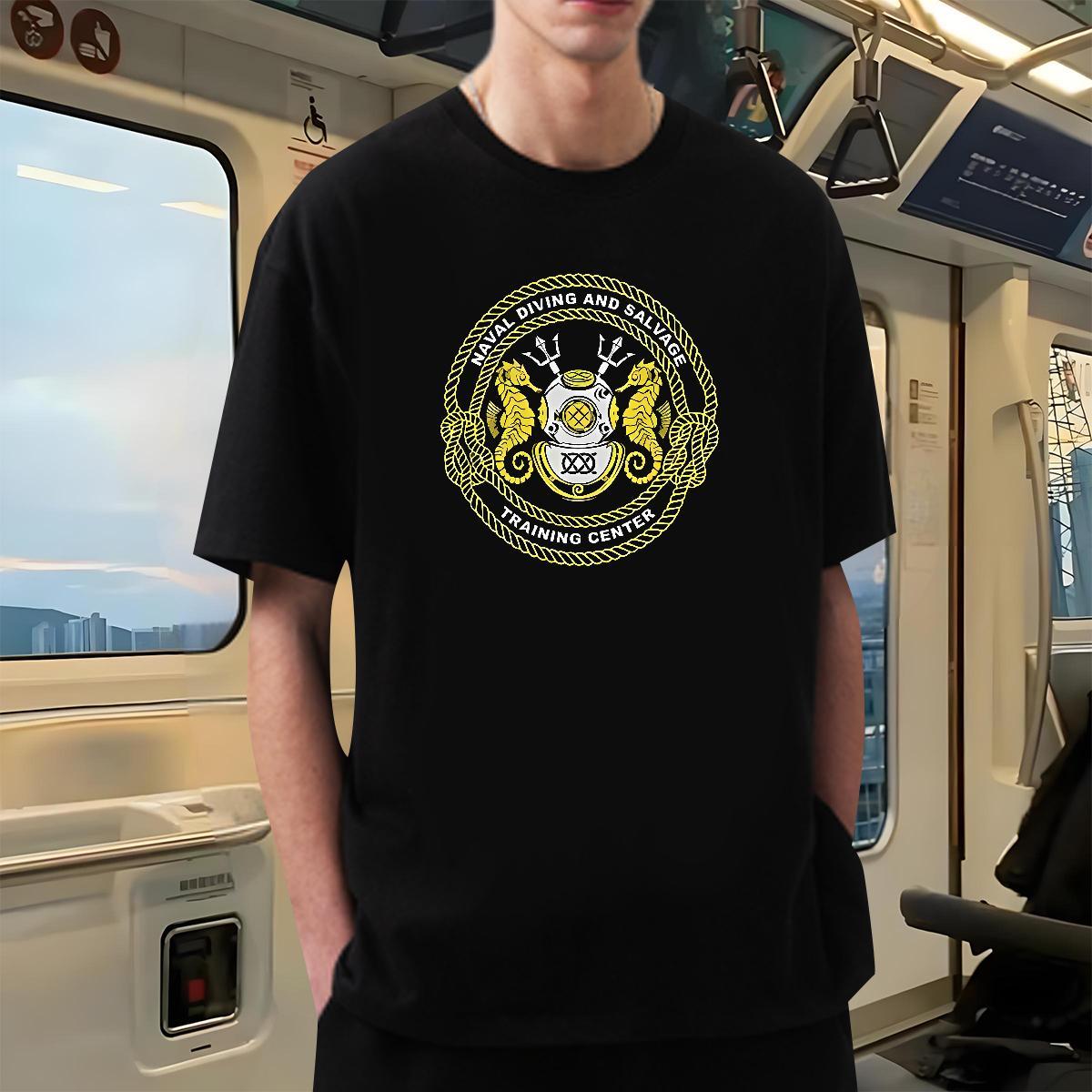 Free Shipping Men Clothes T-Shirt sea horse Daily Outfit 230g Pure Cotton Tops Tees Crew Neck Soft T-Shirts for Men DIY Printed