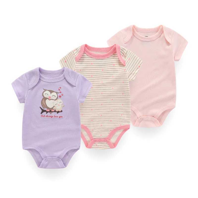 Kiddiezoom 3 pieces/batch Uniex fashionable casual cute short sleeved baby boy and girl tight fitting soft baby tight fitting W240812