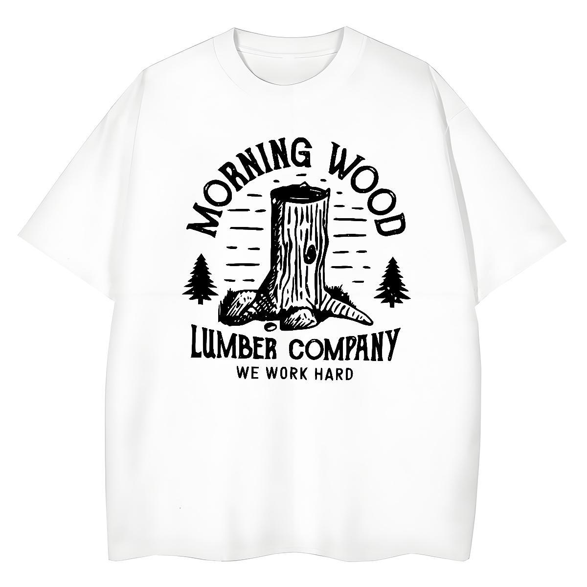 DIY Men Tops Tees tree Hip Hop Street 230g 100% Cotton Polos Breathable Short Sleeve Loose Fit T-Shirts Cartoon Print